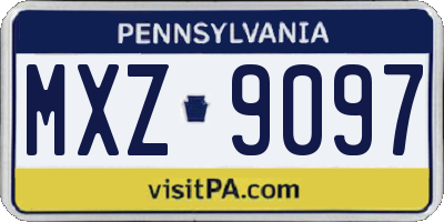 PA license plate MXZ9097