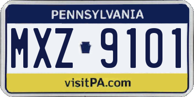 PA license plate MXZ9101