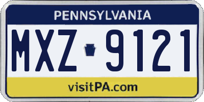 PA license plate MXZ9121