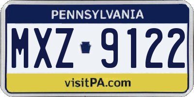 PA license plate MXZ9122