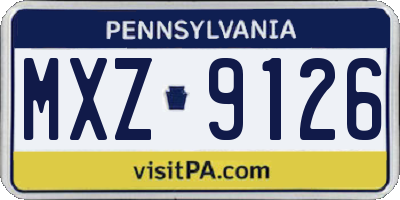 PA license plate MXZ9126