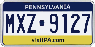 PA license plate MXZ9127