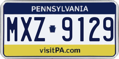 PA license plate MXZ9129
