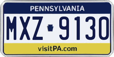 PA license plate MXZ9130