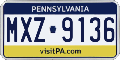 PA license plate MXZ9136
