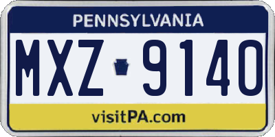 PA license plate MXZ9140