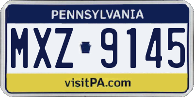 PA license plate MXZ9145