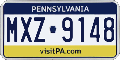 PA license plate MXZ9148