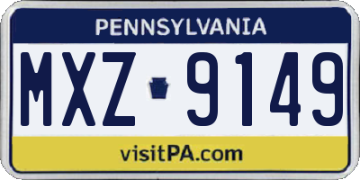 PA license plate MXZ9149