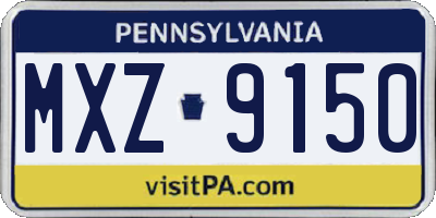 PA license plate MXZ9150