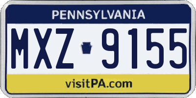 PA license plate MXZ9155