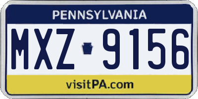 PA license plate MXZ9156