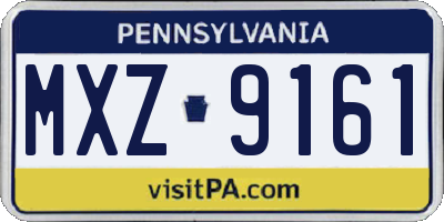 PA license plate MXZ9161