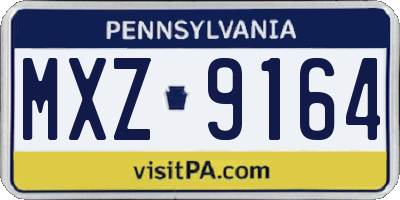 PA license plate MXZ9164