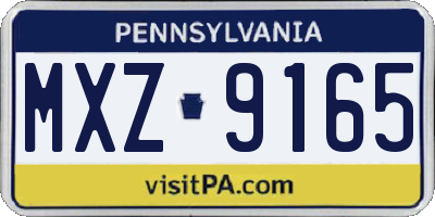 PA license plate MXZ9165