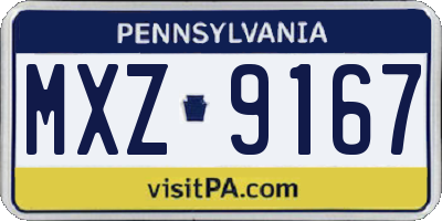 PA license plate MXZ9167