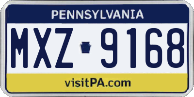 PA license plate MXZ9168