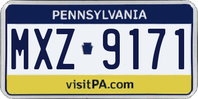 PA license plate MXZ9171