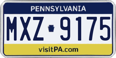 PA license plate MXZ9175