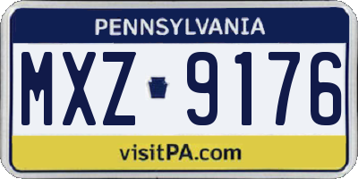 PA license plate MXZ9176