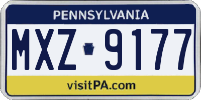 PA license plate MXZ9177