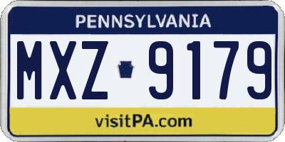 PA license plate MXZ9179