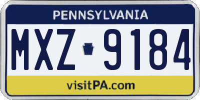 PA license plate MXZ9184
