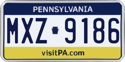 PA license plate MXZ9186