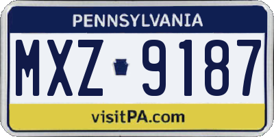PA license plate MXZ9187