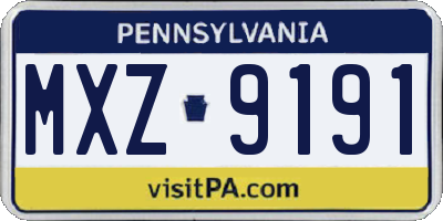 PA license plate MXZ9191