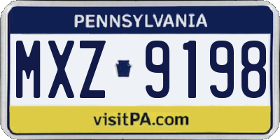 PA license plate MXZ9198