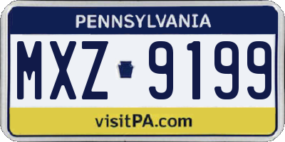 PA license plate MXZ9199