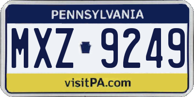 PA license plate MXZ9249