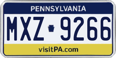 PA license plate MXZ9266