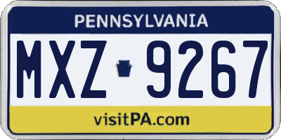 PA license plate MXZ9267