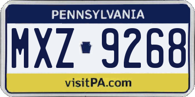 PA license plate MXZ9268