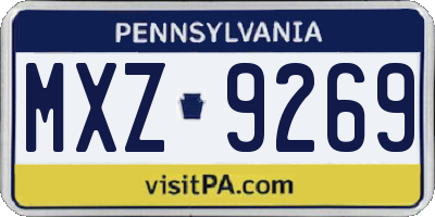 PA license plate MXZ9269