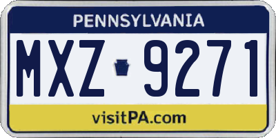 PA license plate MXZ9271