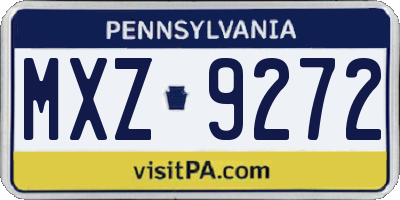 PA license plate MXZ9272