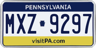 PA license plate MXZ9297