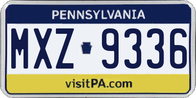 PA license plate MXZ9336