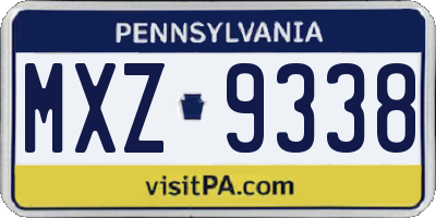 PA license plate MXZ9338