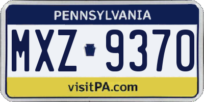 PA license plate MXZ9370