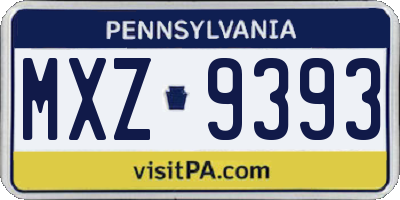 PA license plate MXZ9393