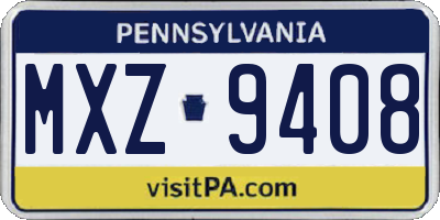PA license plate MXZ9408