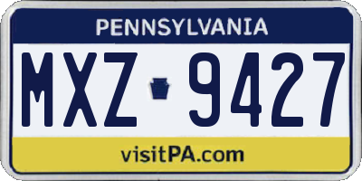 PA license plate MXZ9427