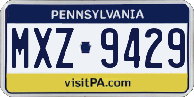 PA license plate MXZ9429