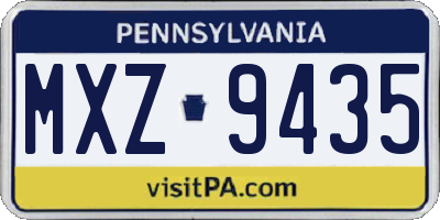PA license plate MXZ9435
