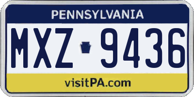 PA license plate MXZ9436