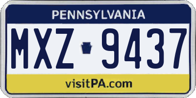 PA license plate MXZ9437